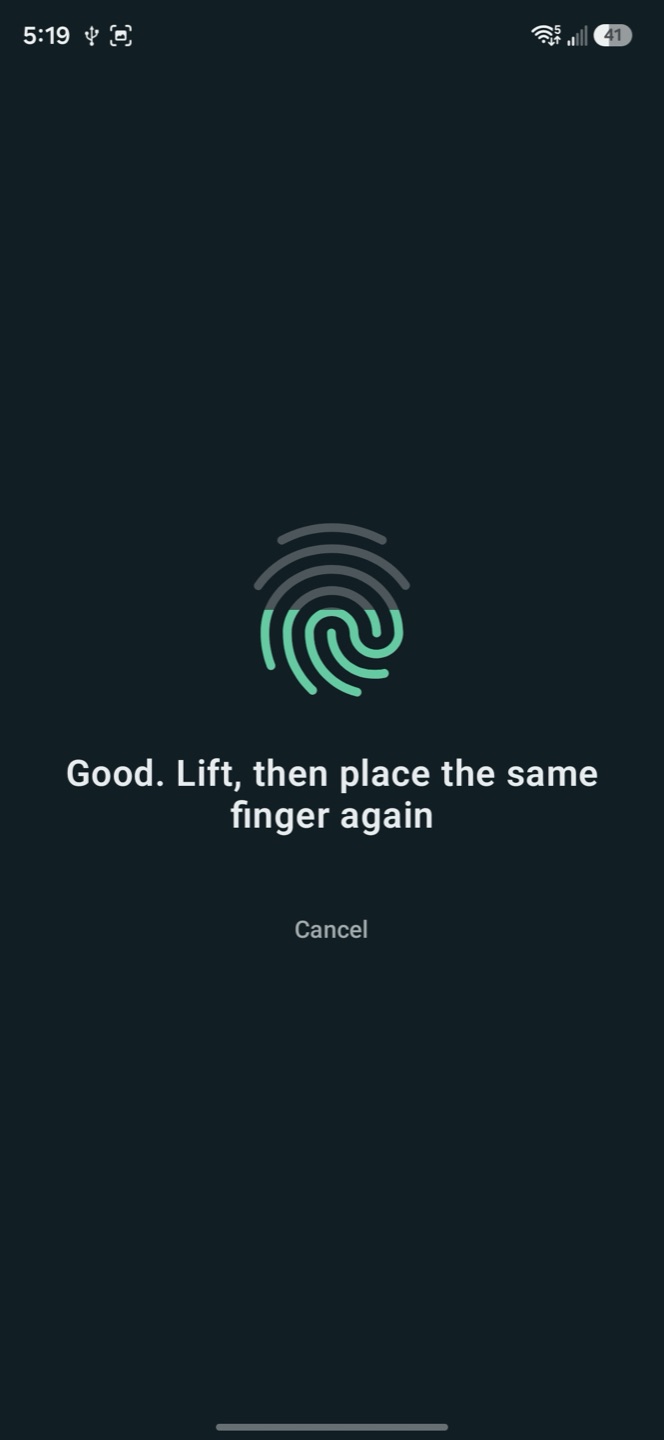 Guided fingerprint capture asking for the same finger again